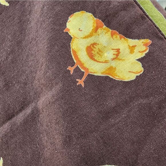 April Cornell Farm House Chicken & Rooster Tablecloth Napkins Chocolate Brown - Picture 12 of 16